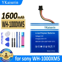 YKaiserin 1600mAh Replacement Battery for Sony WH-1000XM5 Bluetooth Headphone 723741 Batterie Bateria Warranty + Free Tools