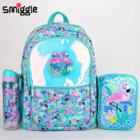 Genuine Australian Smiggle Green Flamingo School Bag Student Stationery Pencil Box Postman Backpack Water Cup Student Gift