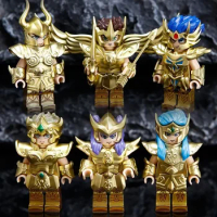 Knights of The Zodiac Saint Seiya Myth Cloth EX Palace Leo Aquarius Building Block Assembled 5cm Anime Model Action Figure Toys