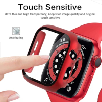 Tempered Glass+Cover For Apple Watch Series 6 Case Cover 40mm 44mm Screen Protector Bumper Hard PC