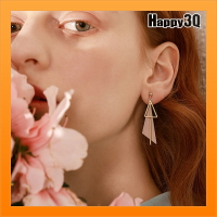 吊飾耳環幾何造型簡約飾品女生飾品耳墜首飾個性日韓風雜誌感-白/粉【AAA4348】
