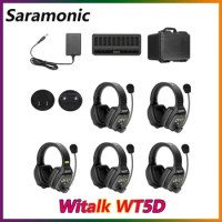 Saramonic WiTalk WT5D 1.9GHz 400m Condenser Full-Duplex Wireless Intercom Headset Microphone System for Filmmaking Sports Racing