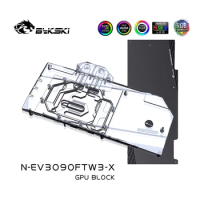 Bykski GPU Water Block Use for EVGA RTX3090 / RTX 3080 FTW3 ULTRA GAMING Video Card /with RGB Light /Copper Radiator Full Cover