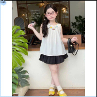 xiao Áo babydoll sát nách cho bé gái chất liệu thô đũi thoáng mát từ 10-23kg AC2