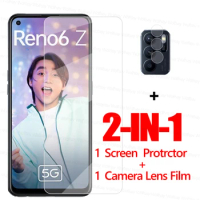 2IN1 Screen Protector For OPPO Reno6 Z 5G Glass For OPPO Reno6 Z 5G Tempered Glass Ultra-Thin Protective Film For OPPO Reno6 Z