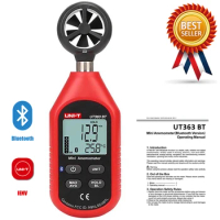 UNI-T UT363 UT363BT Mini Digital Wind Speed Meters Pocket Anemometers Speed Temperature Digital Thermometers Diagnostic- Tools