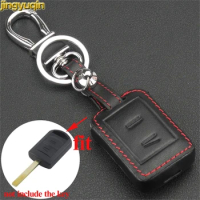 Jingyuqin Remote Car Key Case for Opel Corsa Combo Meriva 2 Buttons Leather Car Key Case Cover Holder Styling