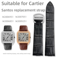 Genuine leather strap for Cartier watch Santos strap W2006951 WH100751 watch chain exclusive women 18/21mm men watch band parts
