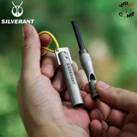 SilverAnt 純鈦求生打火口哨子 | 野外 | 打火石 | 鎂棒 | 打火棒 Titanium survival Fire Starter with whistle 