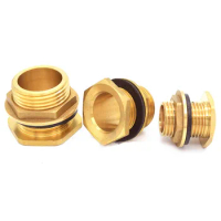 Brass Water Tank Connector 1/2" 3/4" 1" BSP Threaded Male Pipe Plumbing Fittings Bulkhead Nut Jointer