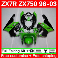 Body Kit For KAWASAKI NINJA ZX750 ZX 7R 7 R 750 ZX7R 96 97 98 99 Green black 103No.17 ZX-750 ZX-7R 2000 2001 2002 2003 Fairing