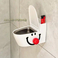 Creative Wall Mounted Toilet Ashtray Home Living Room Personalized Bathroom Cute Car Mounted Anti Flying Ashtray With Lid