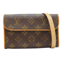【二手名牌BRAND OFF】LOUIS VUITTON LV 路易威登 棕色 原花帆布 Pochette Florentine 腰包