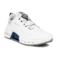 【ecco】M GOLF BIOM C4 健步旋鈕鞋帶經典防水高爾夫球鞋 男鞋(白色/黑色 13042451227)