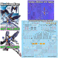 for HG 1/144 Aerial Mirasoul Flight Unit Gund-Arm High Grade Mobile Suit Witch From Mercury Water Slide Cut UV Light-React Decal