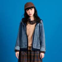 【betty’s 貝蒂思】牛仔拼接連帽外套(共二色)