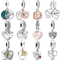 DIY Charm Glitter Globe Mum Family Tree Love My Home Heart Rose Pendant 925 Sterling Silver Bead Fit Fashion Bracelet Jewelry