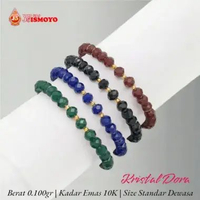 Gelang Emas 10 Karat Tali Kristal Dora J5 Ismoyo MERAH