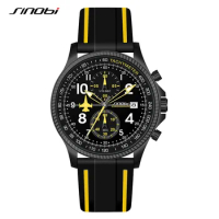 New SINOBI Creative Design Airplane Chronograph Men's Watches Original Geneva Calender Man Quartz Wristwatches Top Sports Clock