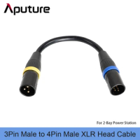Aputure 3Pin Male to 4Pin Male XLR Head Cable for 2-Bay Power Station