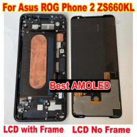 Tested Best Supor Amoled For Asus ROG Phone 2 Phone Ⅱ ZS660KL I001DE LCD Display Screen Touch Digitizer Assembly Sensor Frame