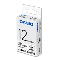 CASIO 卡西歐 XR-12WE1 12mm 白底黑字 標誌帶/標籤帶
