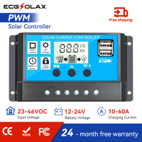 [COD] [เก็บเงินปลายทาง] Ecgsolax Solar Charger Controller 30A 12V 24V Battery Charger Lcd Dual USB S