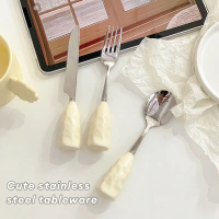 Peralatan Makan Stainless Steel Lucu Steak Wajah Tersenyum Garpu Sendok Pisau