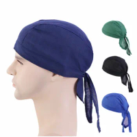 Unisex Adult Solid Long Tail Doo Rag Durag Bandanas Cap Pirate Hat Turban Men Hip Hop Headband Biker Headwrap Women Accessories