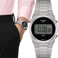 TISSOT 天梭 官方授權 PRX Digital 數位石英手錶 送禮首選-35mm T1372631105000