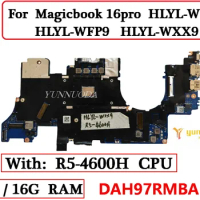 DAH97RMBAE0 For Huawei HONOR Magicbook16pro HLYL-WFQ9 HLYL-WFP9 HLYL-WXX9 Laptop Motherboard With R5-4600H CPU 8G 16G RAM Tested