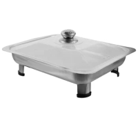 Frying Pan Stainless Steel Dinner Plate Stainless-steel for Buffet Tray Steamer Combined Cover Food Holding Simple