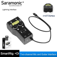 Saramonic SmartRig+ Di XLR Microphone &amp; 6.3mm Guitar Interface with MFi Certified Lightning Connector for iPhone 7 7s 8 X