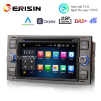 Erisin ES8166F 7" Android 10.0 Car Stereo for Ford Fusion Kuga Mondeo Fiesta DSP CarPlay &amp; Auto GPS TPMS DAB+ 4G DVD System