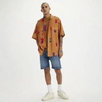 【LEVIS 官方旗艦】男款 501膝上排釦直筒牛仔短褲 / 精工深藍染水洗 / 彈性布料 熱賣單品 36512-0164