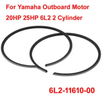 6L2-11610-00 Piston Ring Set STD for Yamaha Outboard Motor 25HP 25C 2 Cylinder