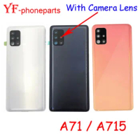 AAAA Quality 10Pcs For Samsung Galaxy A71 A715 Back Battery Cover With Camera Lens Housing Case Repair Parts
