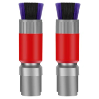 2 PCS Traceless Dust Removal Soft Brush Head Gray &amp; Red Plastic Suitable For Dyson Dyson V12 Vacuum Cleaner V7 V8 V10 V11 V15