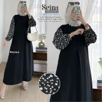 MIDI DRESS DEWASA WANITA BLACK SERIES SEINA,ITAMA