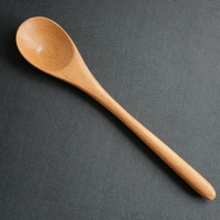 圓柄木頭勺子長柄攪拌勺日式家用小湯勺喝湯勺子湯匙創意木質餐具