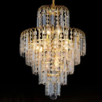 Luxury Royal Golden Crystal K9 Chandelier Crystal Golden Chandeliers Hall Living Room Lighting lustre de cristal