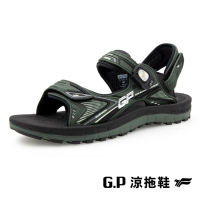 【G.P】雙層舒適緩震兩用涼拖鞋 男鞋(軍綠色)