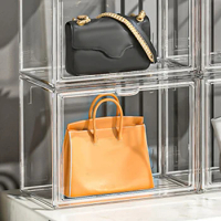 Transparent Multifunctional Storage Box Luxury Handbag Display Case Dustproof Showcase for Action Figures Doll Model