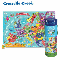 (6歲+) 美國 Crocodile Creek 2合1海報拼圖系列 - 歐洲地圖