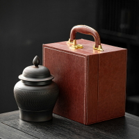 紫陶茶葉罐精品高檔茶葉禮盒裝空盒普洱茶包裝盒陶瓷紅茶復古批發