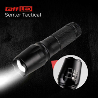 TaffLED Senter Tactical XML-T6 3000 Lumens Dengan Baterai Charger Box - E97