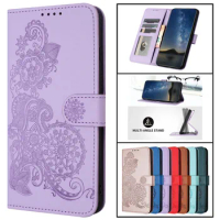 For Samsung A54 A34 A14 Case Retro Flower Paisley Leather Wallet Case on For Samsung Galaxy A54 A34 A14 A24 A04E Phone Cover