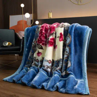 Cashmere Blanket Double Layer Winter Thick Raschel Mink Weighted Blanket For Double Bed Warm Heavy Fluffy Throw Blankets Quit