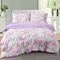 Aussino Contempo Mistee 100% Cotton Fitted Sheet Set / Quilt Cover Set - Elegant, Feminine Design wi