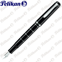 【Pelikan】百利金 M215 黑色銀圈環鋼筆(送原廠4001大瓶裝墨水)